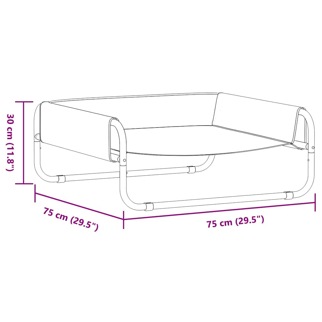vidaXL Αυξημένο Κρεβάτι Σκύλου Ανοιχτό Γκρι ML Υφάσματος Oxford και Χάλυβα