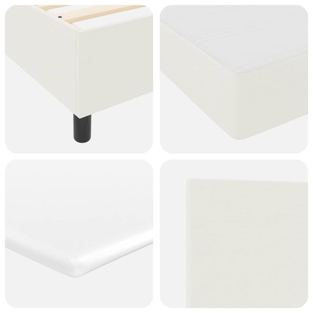 vidaXL LED Κρεβάτι με βάθρο με κεφαλάρι Κρέμα και Λευκό 200 x 200 cm