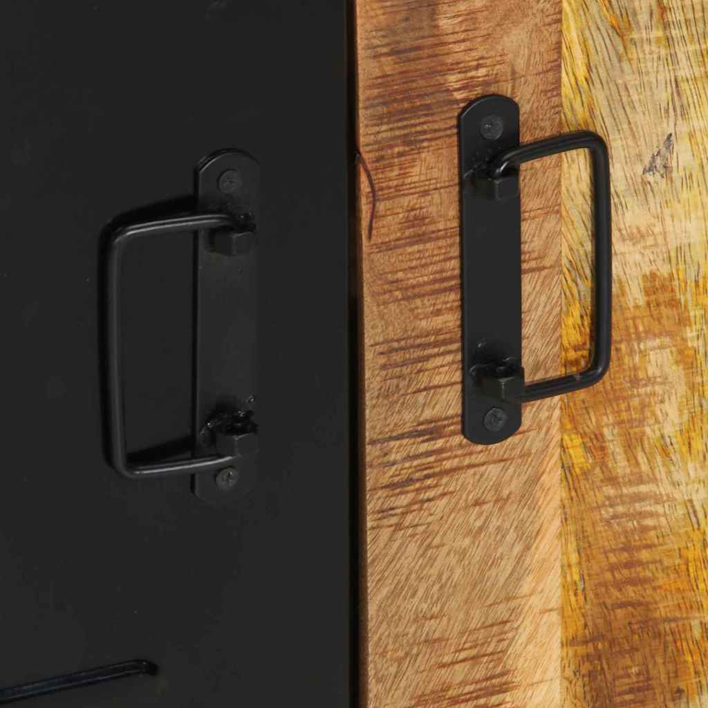 vidaXL Σετ Επίπλων Μπάνιου 2 pcs Καφέ και Μαύρο Στερεό ξύλο μάνγκο