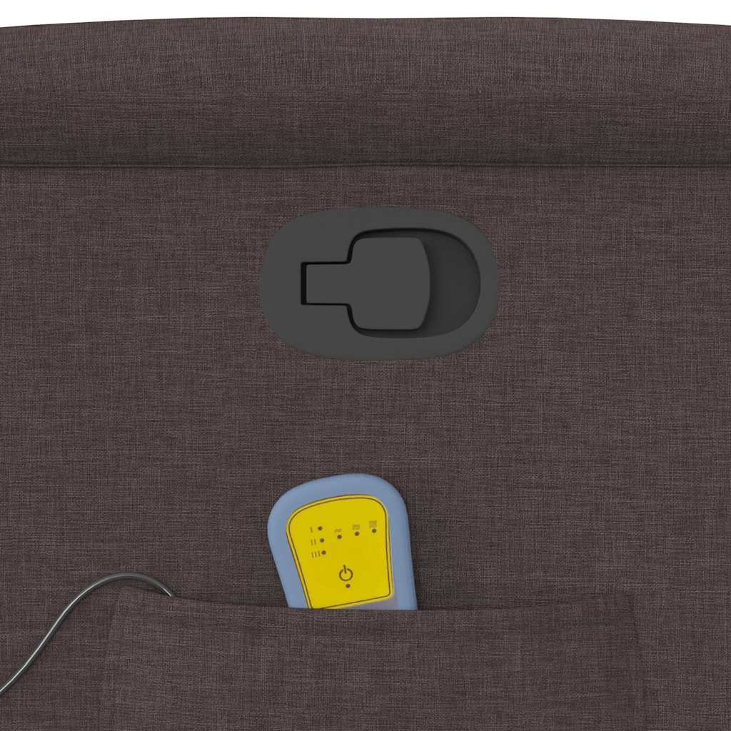 vidaXL Πολυθρόνα Μασάζ Ανακλινόμενη Σκούρο Καφέ Υφασμάτινη