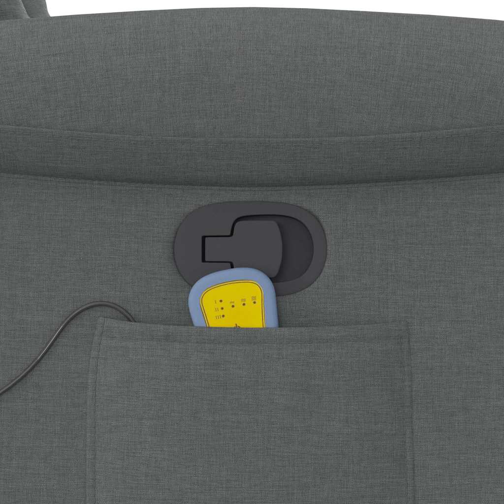 vidaXL Πολυθρόνα Μασάζ με Ανακλινόμενη Πόρτα Σκούρο Γκρι Υφασμάτινη