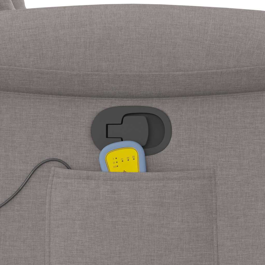 vidaXL Πολυθρόνα Μασάζ Ανακλινόμενη Taupe Υφασμάτινη