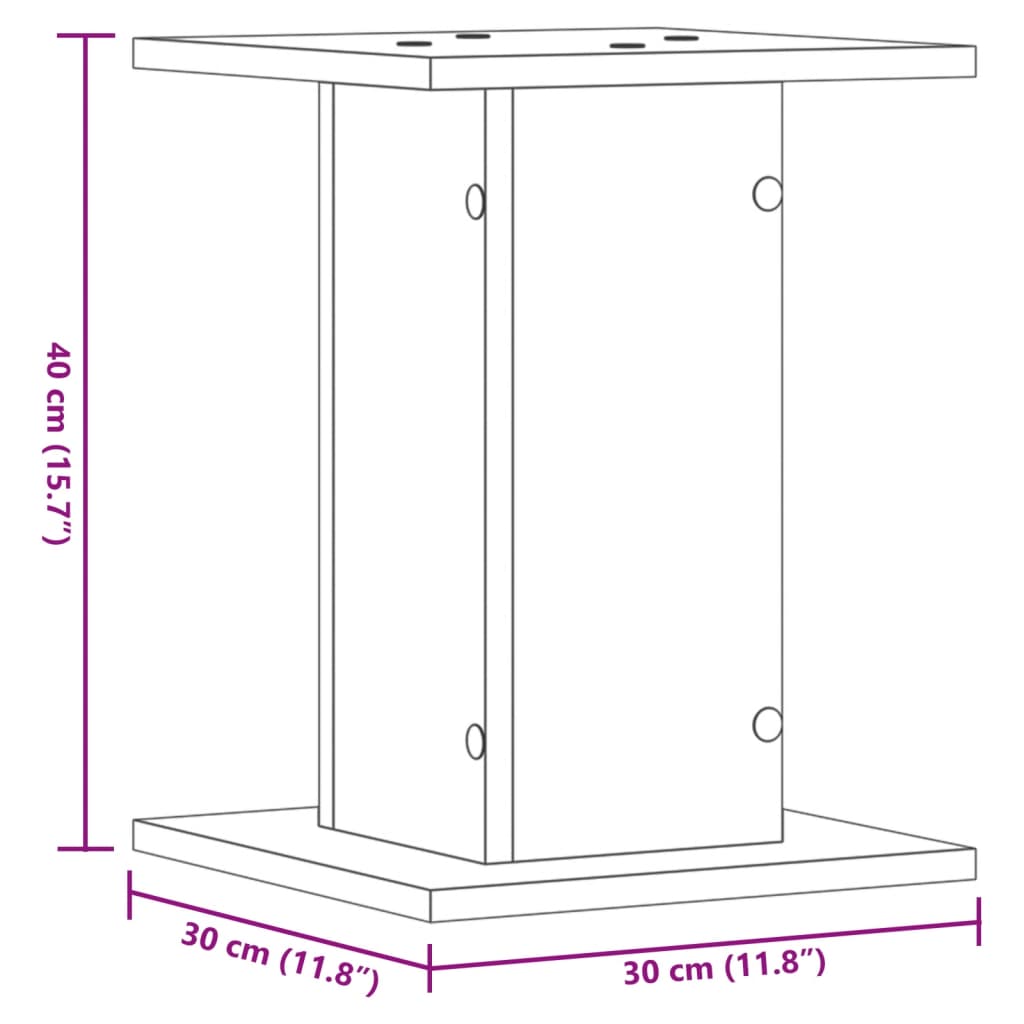 vidaXL Βάσεις Φυτών 2 Τεμ. Sonoma Δρυς 30x30x40 εκ. Επεξεργασμένο Ξύλο
