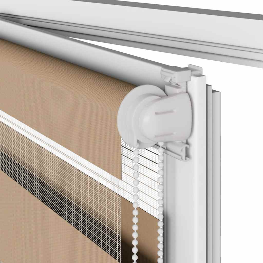 vidaXL Στόρι Ζέβρας Καφέ Άμμου 110x200 εκ. Πλάτος Υφάσματος 105,9 εκ. Πολυεστέρας
