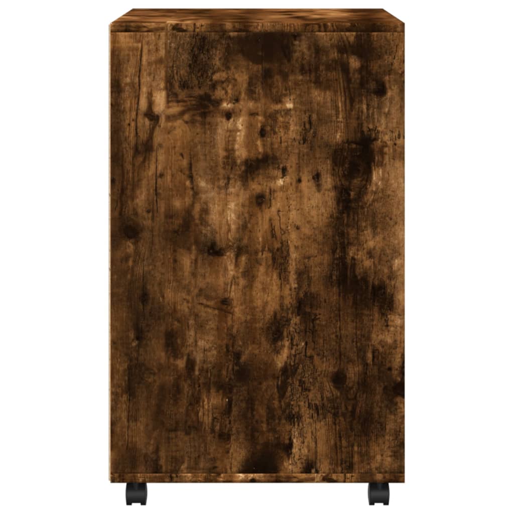 vidaXL Ντουλάπι Με Ροδάκια Καπνιστή Δρυς 60x48x81 εκ. Επεξ. Ξύλο
