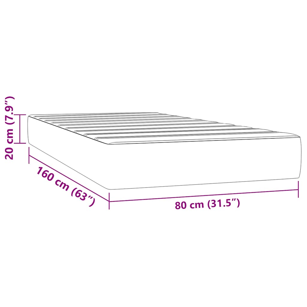 vidaXL Στρώμα με Pocket Springs 80 x 160 cm Ροζ