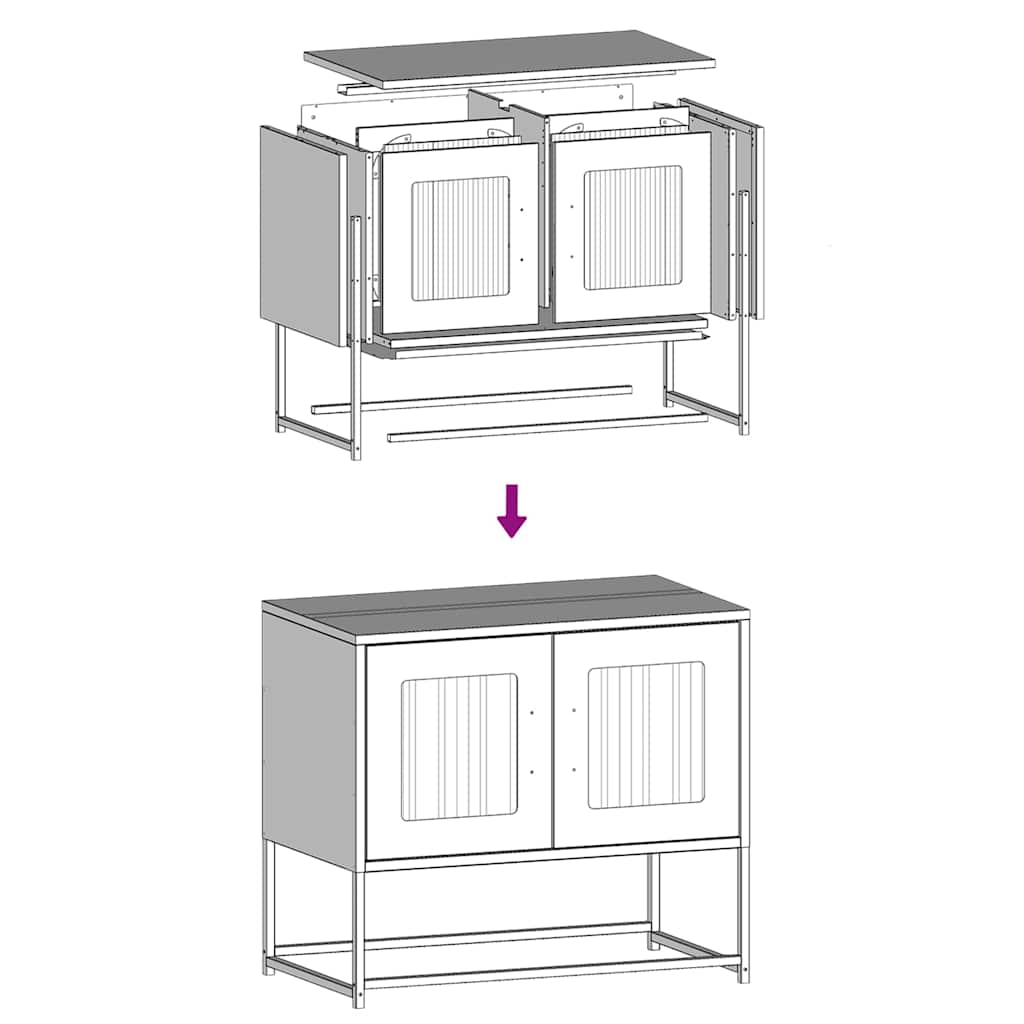 ντουλάπι τηλεόρασης vidaXL Ροζ 68x39x60,5 cm Ατσάλι ψυχρής έλασης