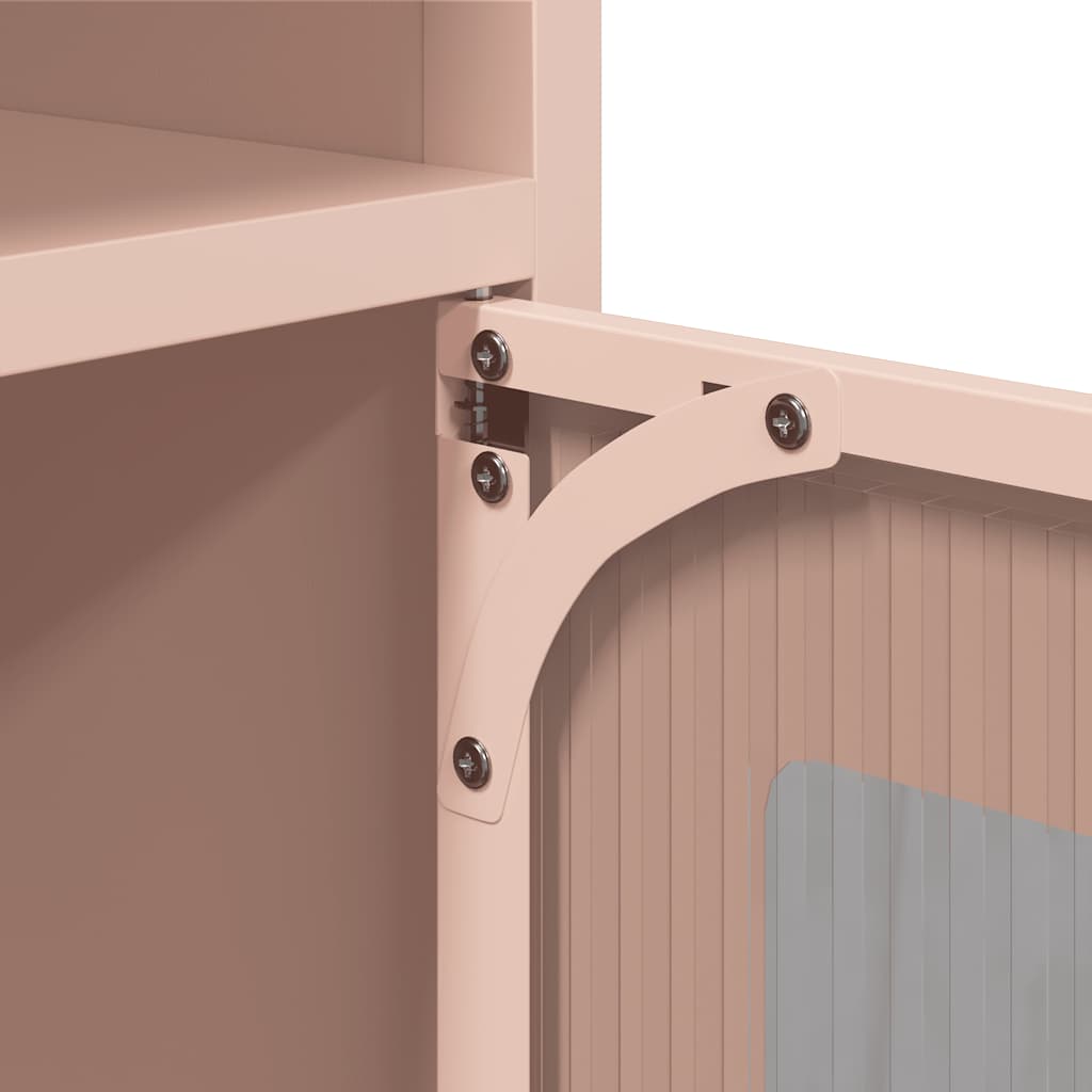 vidaXL Κομοδίνο ροζ 36x39x78 cm από χάλυβα ψυχρής έλασης
