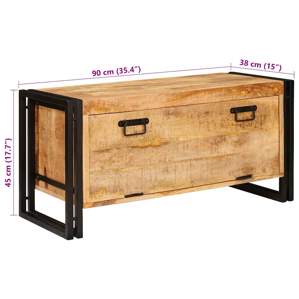 vidaXL Ντουλάπα Παπουτσιών Καφέ 90 x 38 x 45 εκ. Μασίφ ξύλο μάνγκο