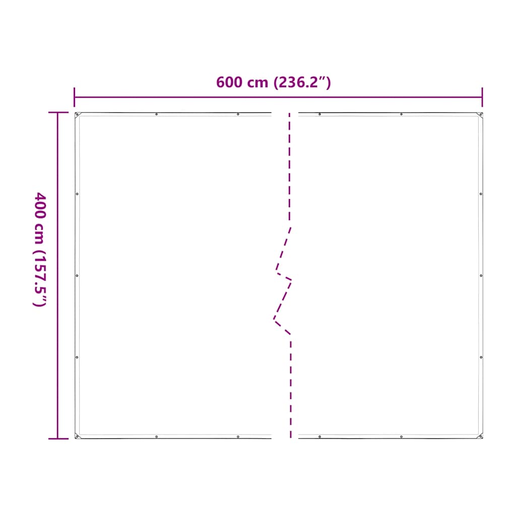 vidaXL Σαφής μουσαμάς με οπές 4x6 m πολυαιθυλένιο