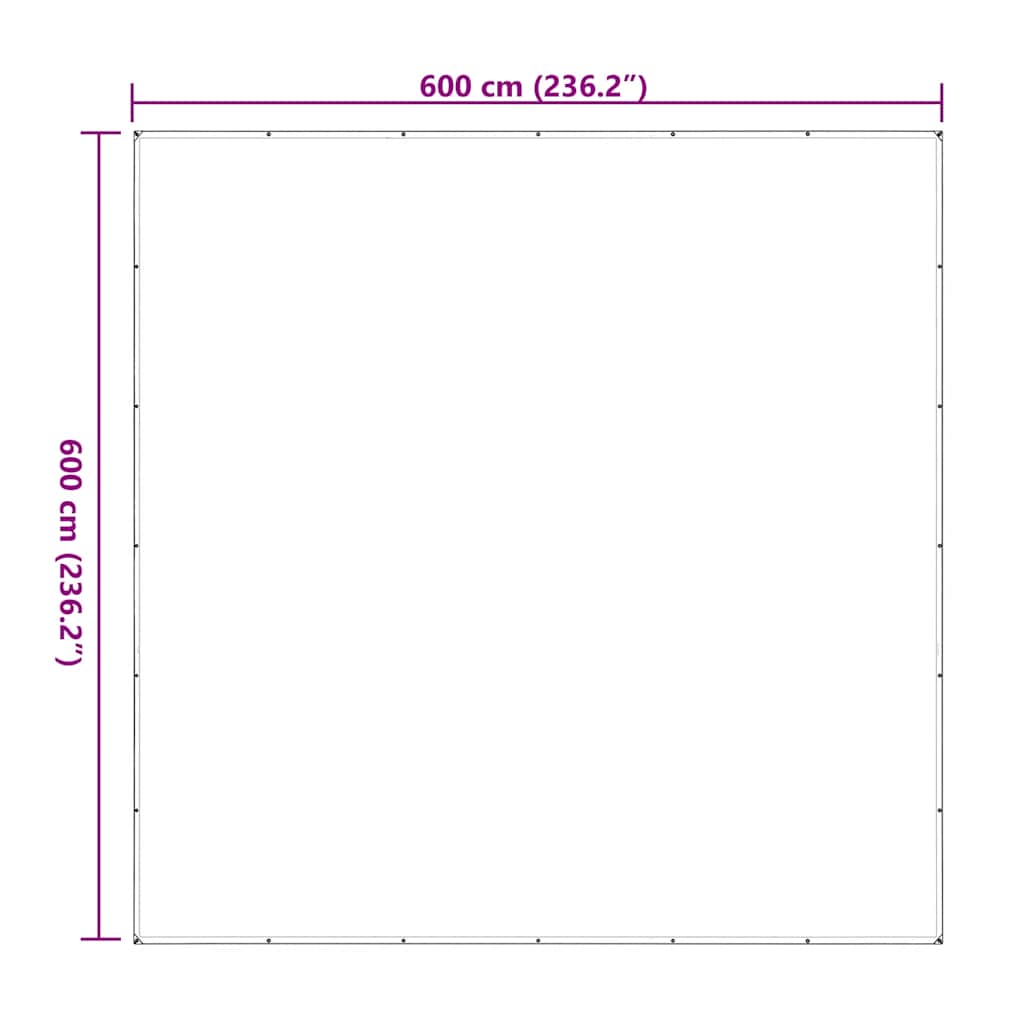 vidaXL Σαφής μουσαμάς με οπές 6x6 m πολυαιθυλένιο