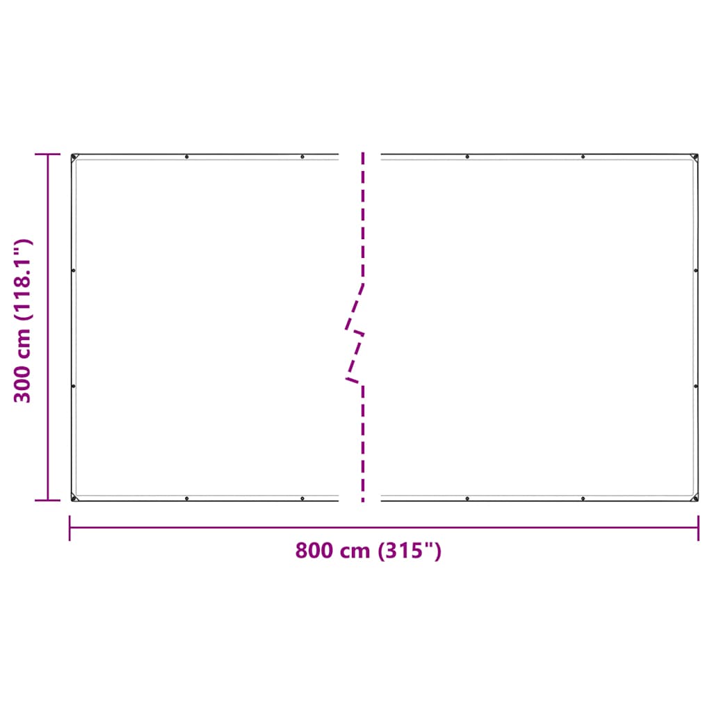 vidaXL Σαφής μουσαμάς με τις οπές 3x8 μ PVC