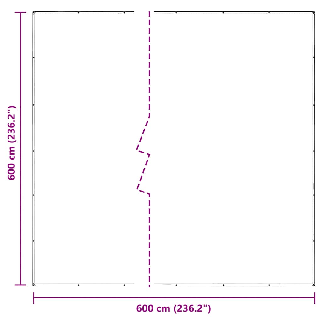 vidaXL Σαφής μουσαμάς με οπές 6x6 m PVC