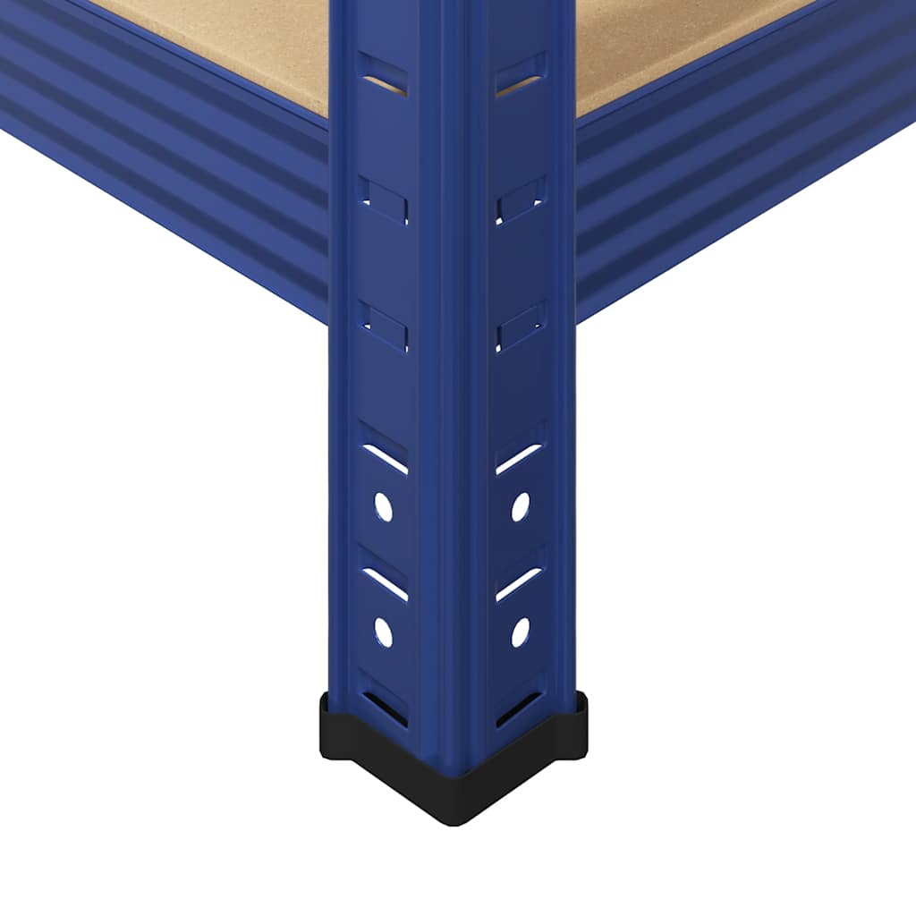 vidaXL Ραφιέρα Γωνιακή 5 Επιπέδων Μπλε από Ατσάλι & Επεξεργασμένο Ξύλο