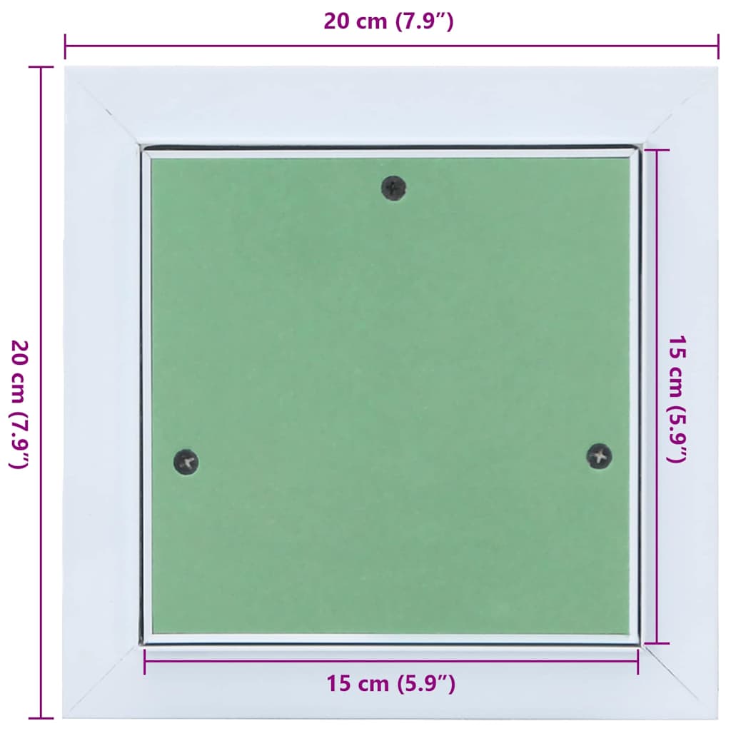 vidaXL Πάνελ Πρόσβασης Πράσινο και Ασημί 20 x 20 cm