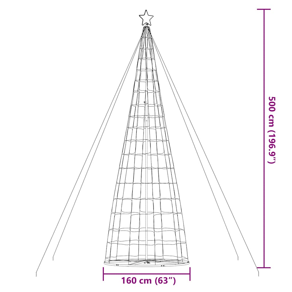 vidaXL Χριστουγεννιάτικο δέντρο LED 1534 LED μπλε 500 εκ.