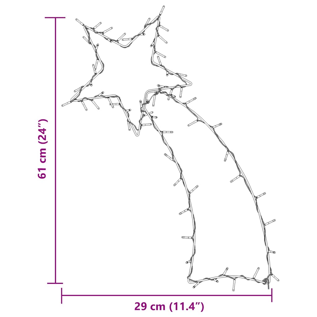vidaXL Χριστουγεννιάτικα Φωτάκια Shooting Star Silhouette 80 LED