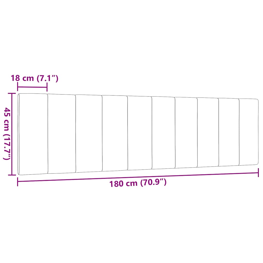 vidaXL Μαξιλάρι για Κεφαλάρι Μαύρο 180 εκ. Υφασμάτινο