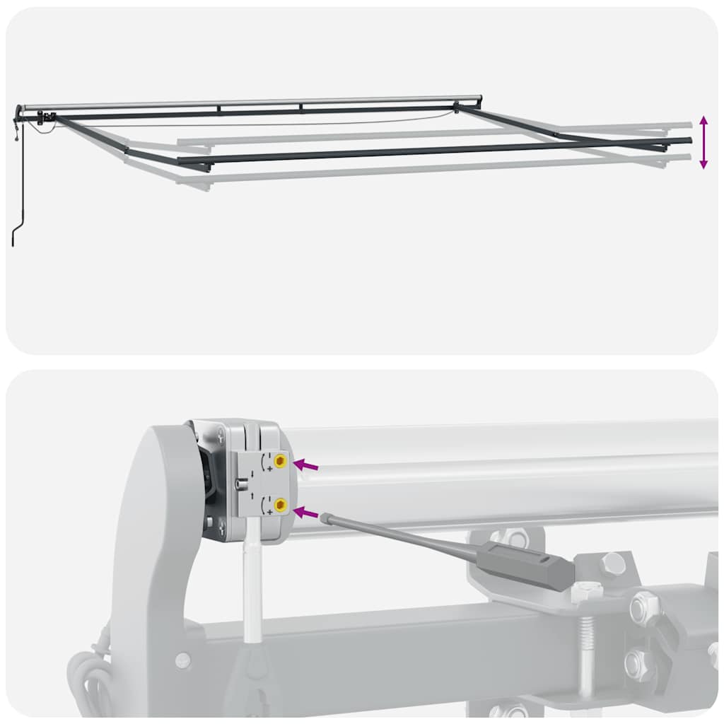 vidaXL Τέντα Πτυσσόμενη Αυτόματη με LED Μπορντό 300x250 εκ.