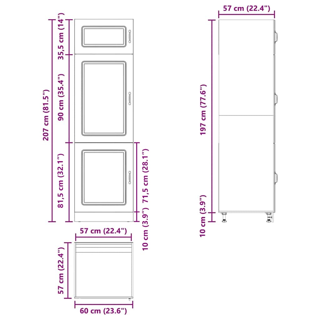 vidaXL Ντουλάπι κουζίνας "Kalmar" Καπνιστό ξύλο δρυός μηχανουργίας