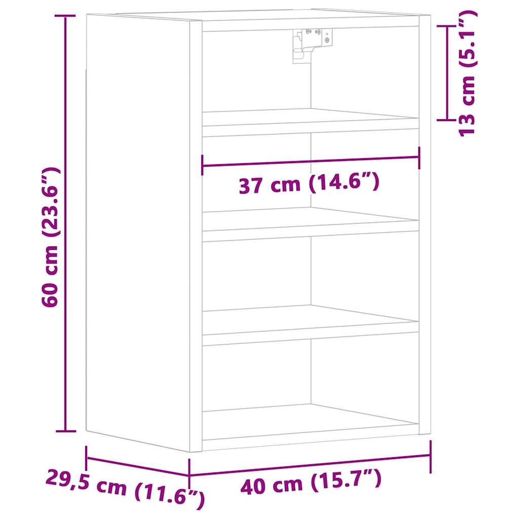 vidaXL Κρεμαστό Ντουλάπι "Riga" από Τεχνητό Δρυ 40x29,5x60 εκ. από Τεχνητό Ξύλο