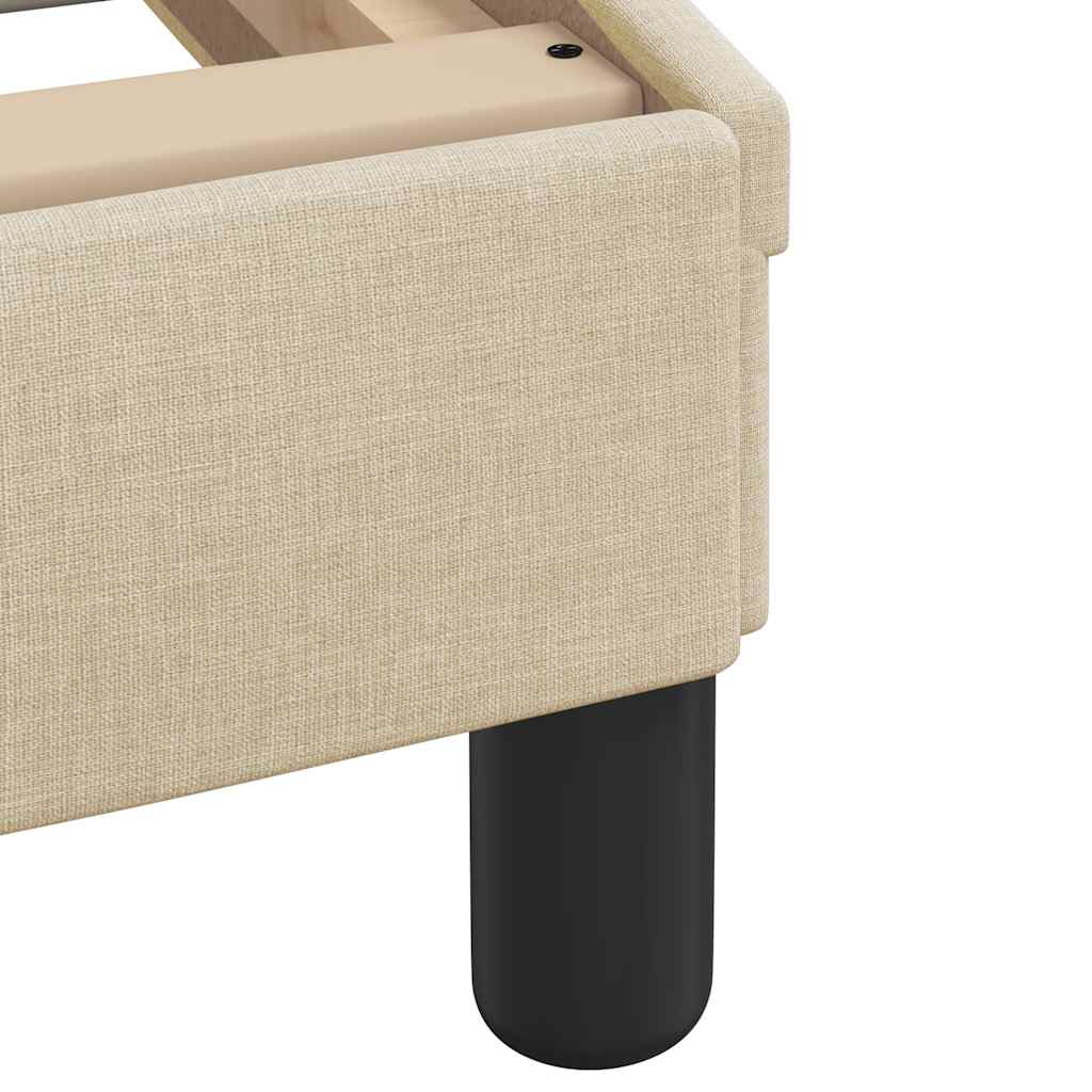 vidaXL Σκελετός Κρεβατιού Χωρίς Στρώμα Hanko Κρεμ 160x200 εκ. Υφασμάτινο