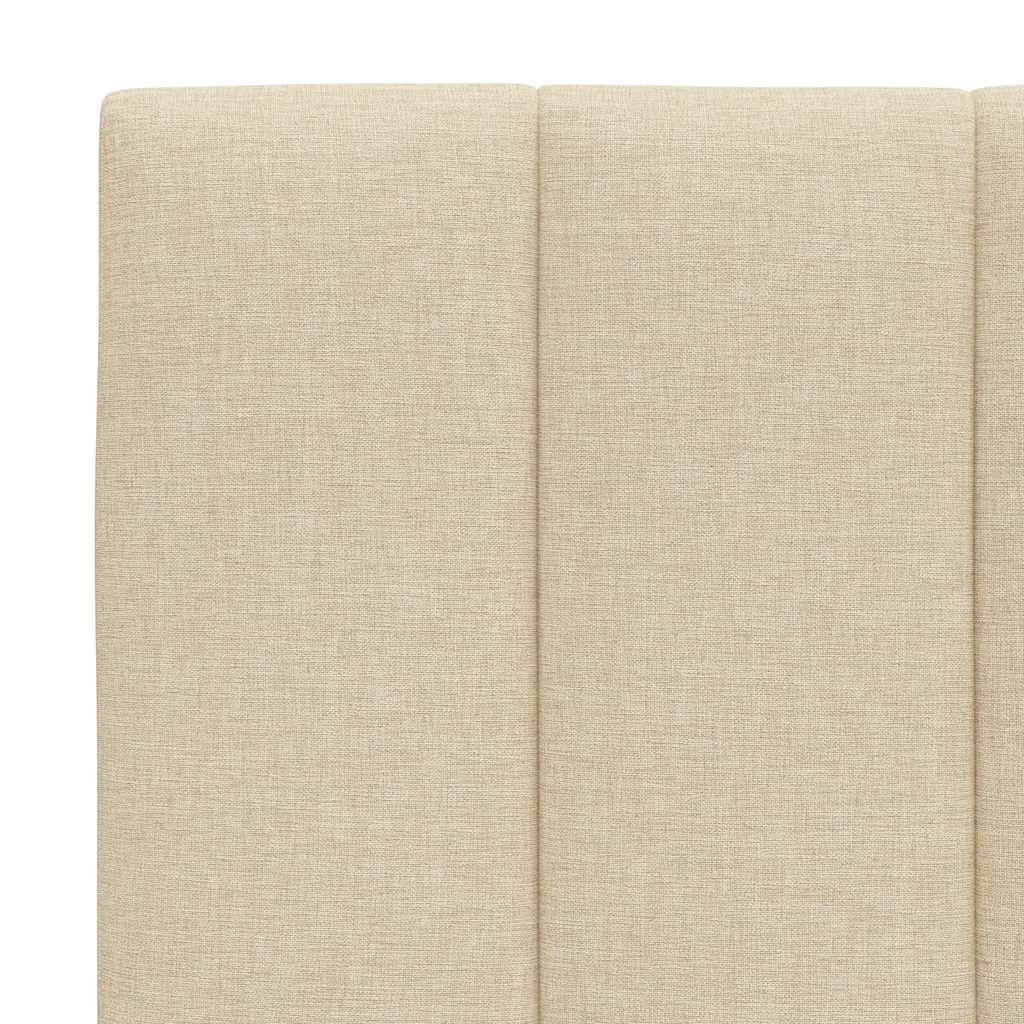 vidaXL Κρεβάτι με Στρώμα Hanko Κρεμ 140x200 εκ. Υφασμάτινο