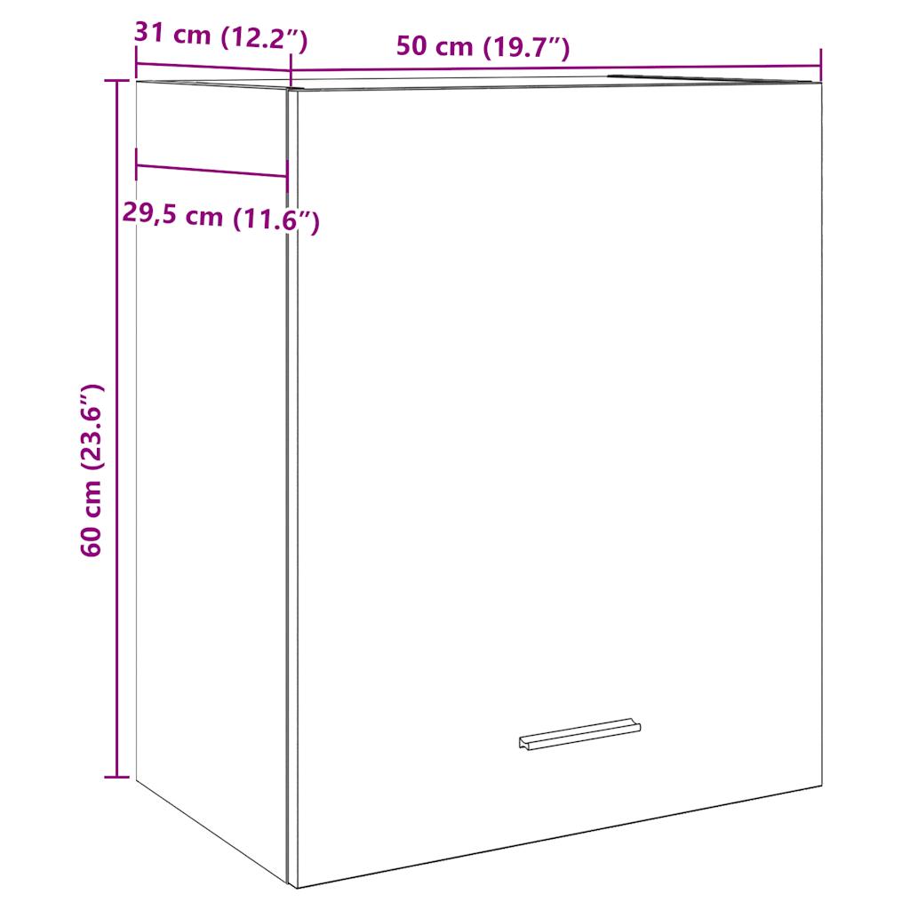 vidaXL Ντουλάπι Κρεμαστό Lyon Γκρι Σκυροδέματος 50x31x60εκ. Επεξ. Ξύλο
