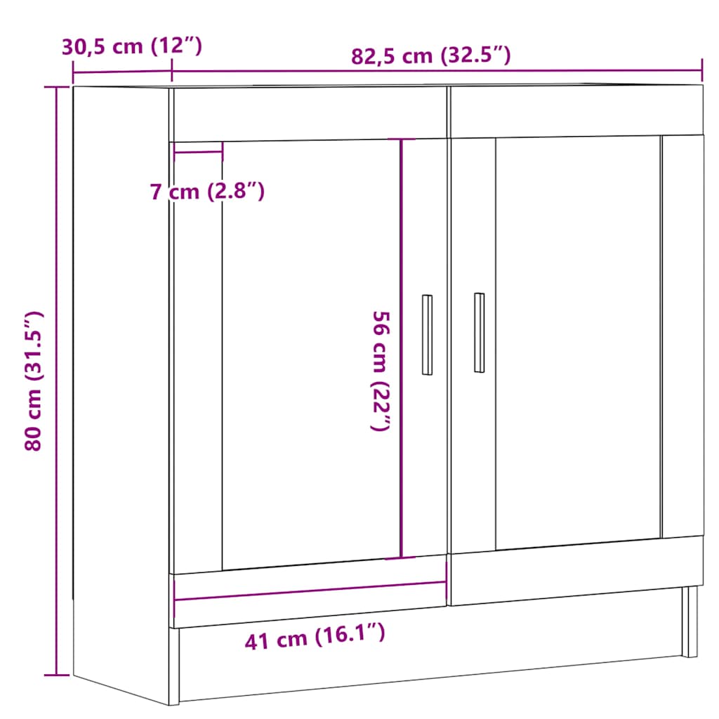 vidaXL Βιβλιοθήκη Παλιό Ξύλο 82,5 x 30,5 x 80 εκ. Μοριοσανίδα