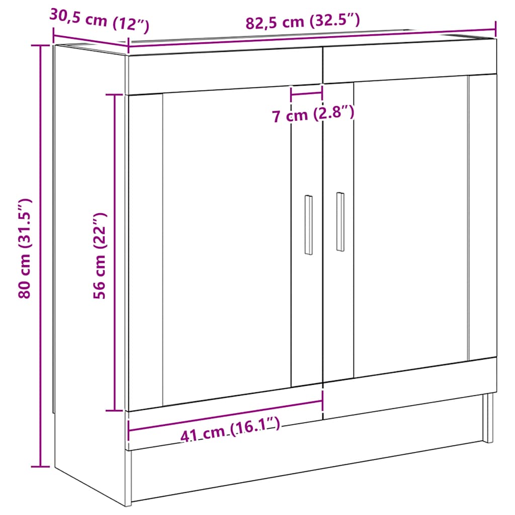 vidaXL Βιβλιοθήκη Artisan Δρυς 82,5x30,5x80 εκ. Επεξεργασμένο Ξύλο