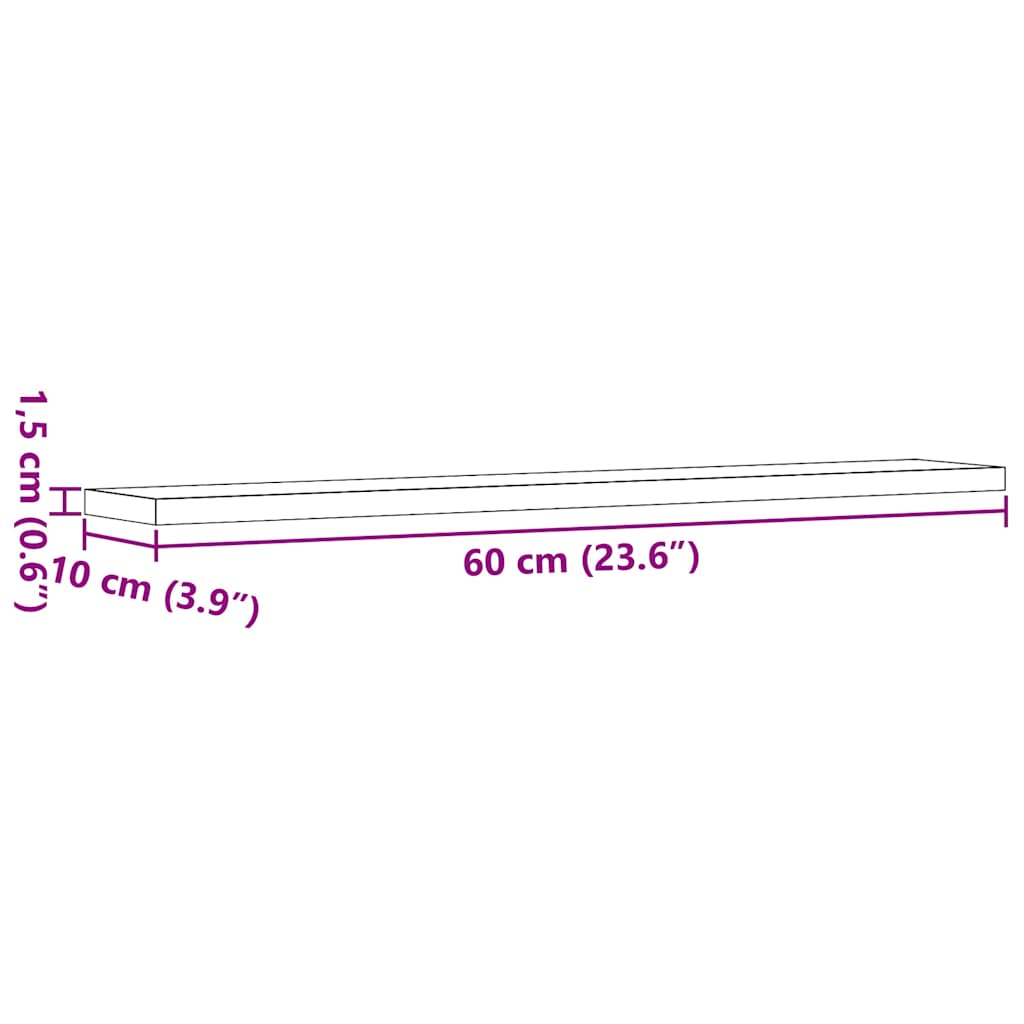 vidaXL Ράφια Βιβλιοθήκης 4 τεμ. Artisan Δρυς 60x10x1,5 εκ. Επεξ. Ξύλο