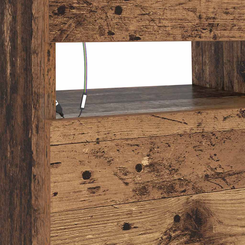 vidaXL Έπιπλο Τηλεόρασης LED Όψη Παλαιού Ξύλου 90x35x40 εκ. Επεξ. Ξύλο