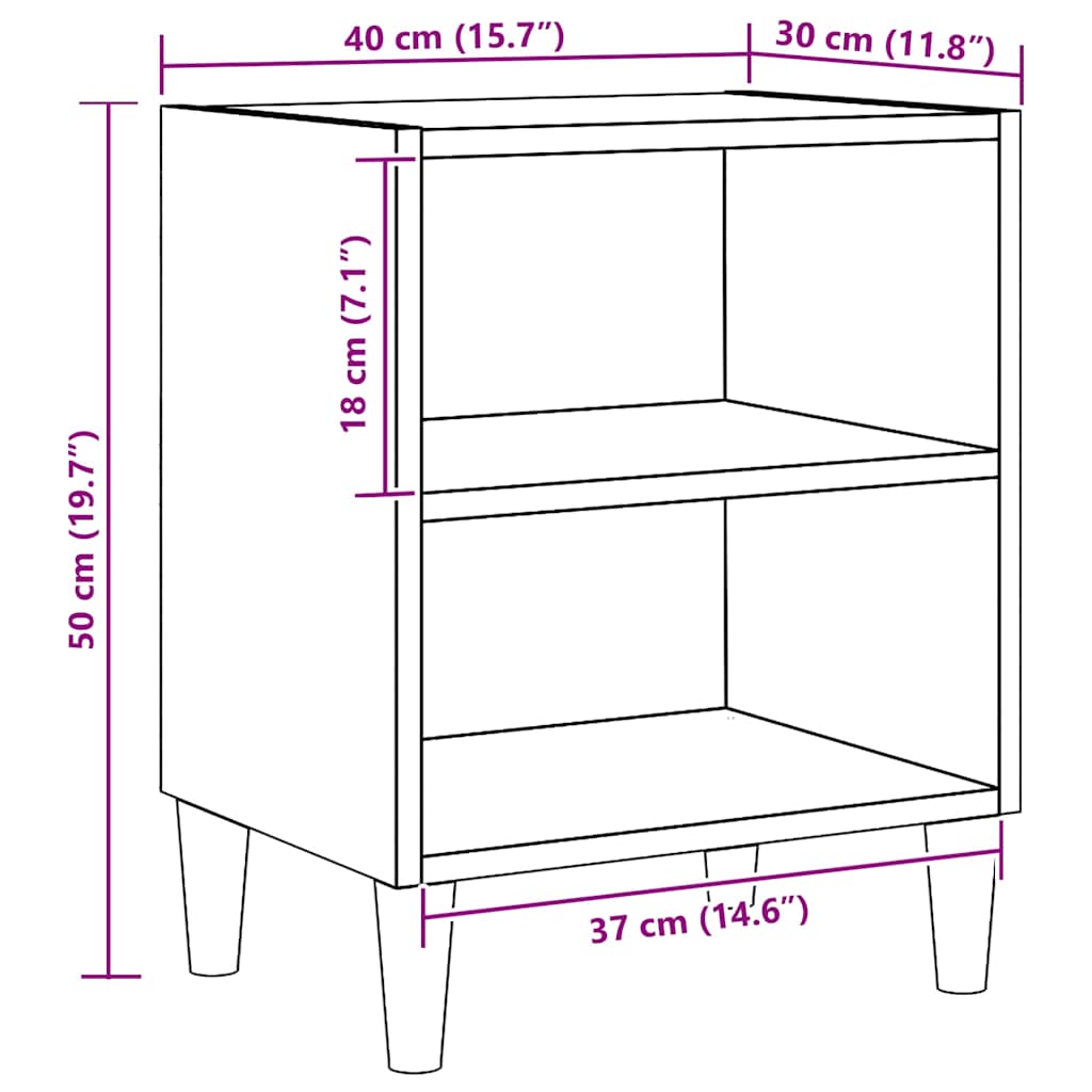vidaXL Κομοδίνο ντουλάπι Artisan Oak 40x30x50 cm Κατασκευασμένο ξύλο