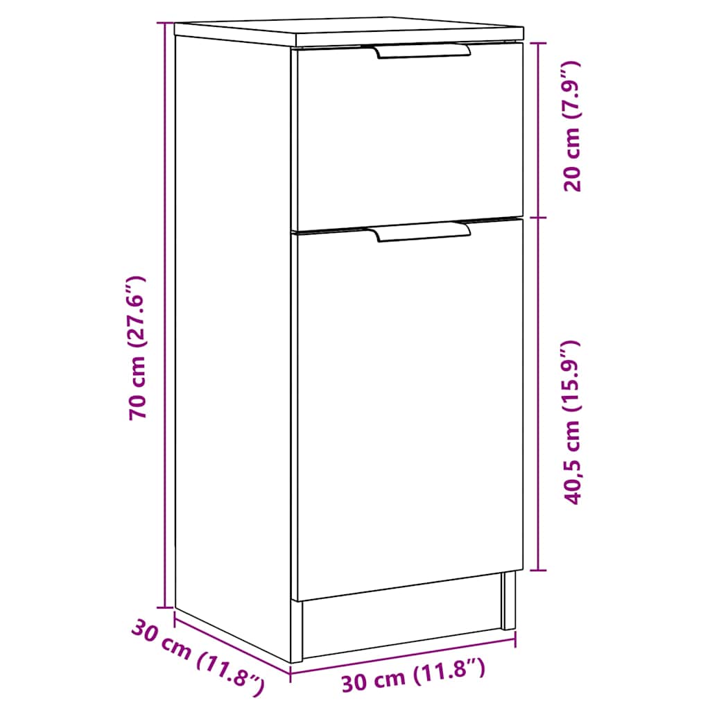 vidaXL Ντουλάπι Παλιό Ξύλο 30 x 30 x 70 εκ. από Επεξεργασμένο Ξύλο