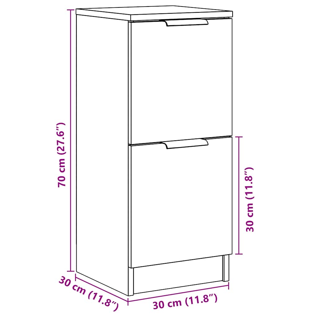 vidaXL Ντουλάπι Παλιό Ξύλο 30 x 30 x 70 εκ. από Επεξεργασμένο Ξύλο