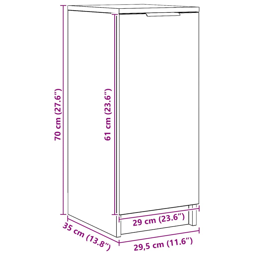 vidaXL Παπουτσοθήκη Χρώμα Αρτισιανή Δρυς 29,5x35x70 εκ. Επεξ. Ξύλο