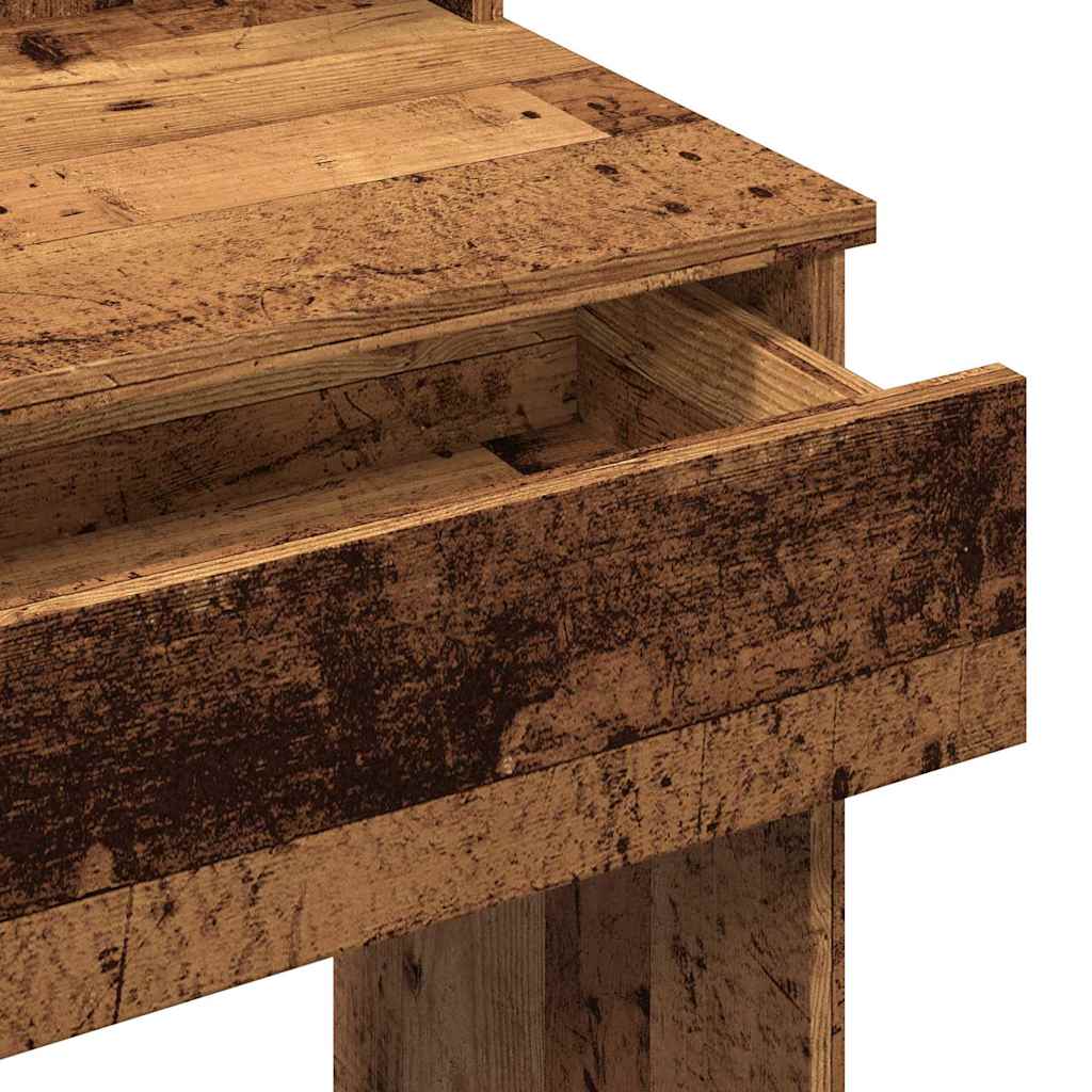 vidaXL Μπουντουάρ με LED Φώτα Παλιό Ξύλο 96x40x142 εκ.