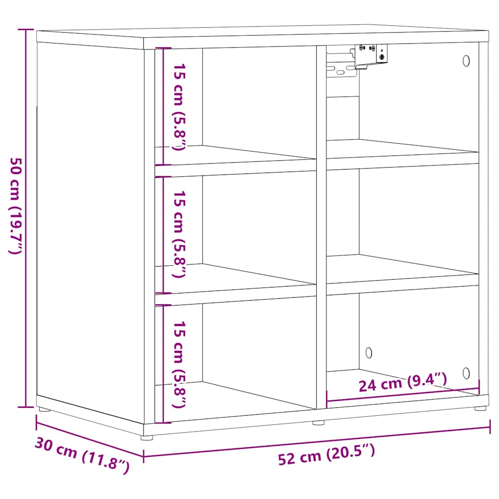 vidaXL Ντουλάπα παπουτσιών Παλιό Ξύλο 52x30x50 εκ