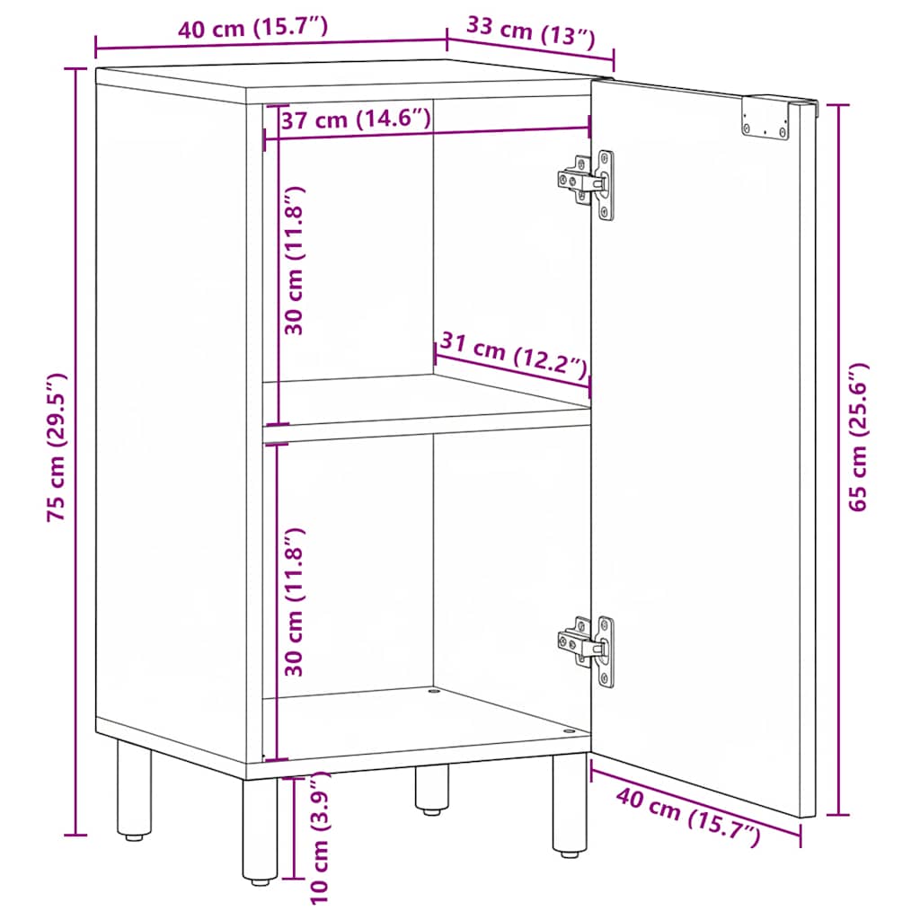 vidaXL Ραφιέρα Μαύρη 40x33x75 εκ. από Επεξεργασμένο Ξύλο