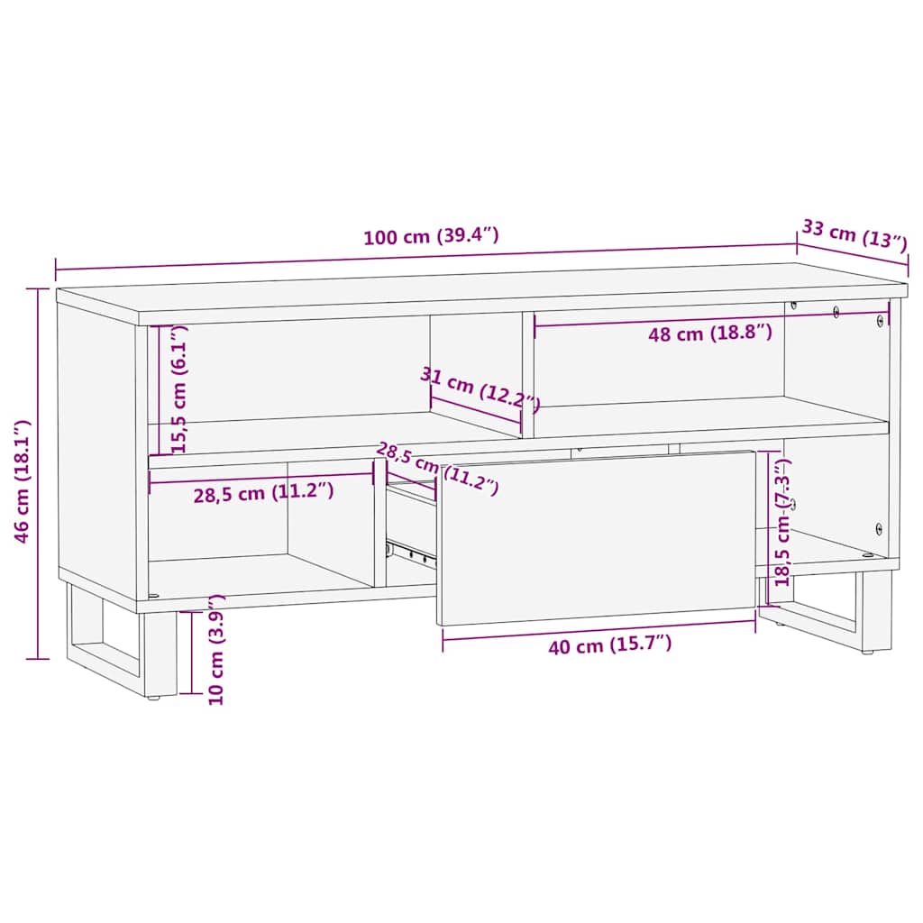 vidaXL Μονάδες TV Καρυδιά 105 x 33 x 46 εκ. Επεξεργασμένο ξύλο