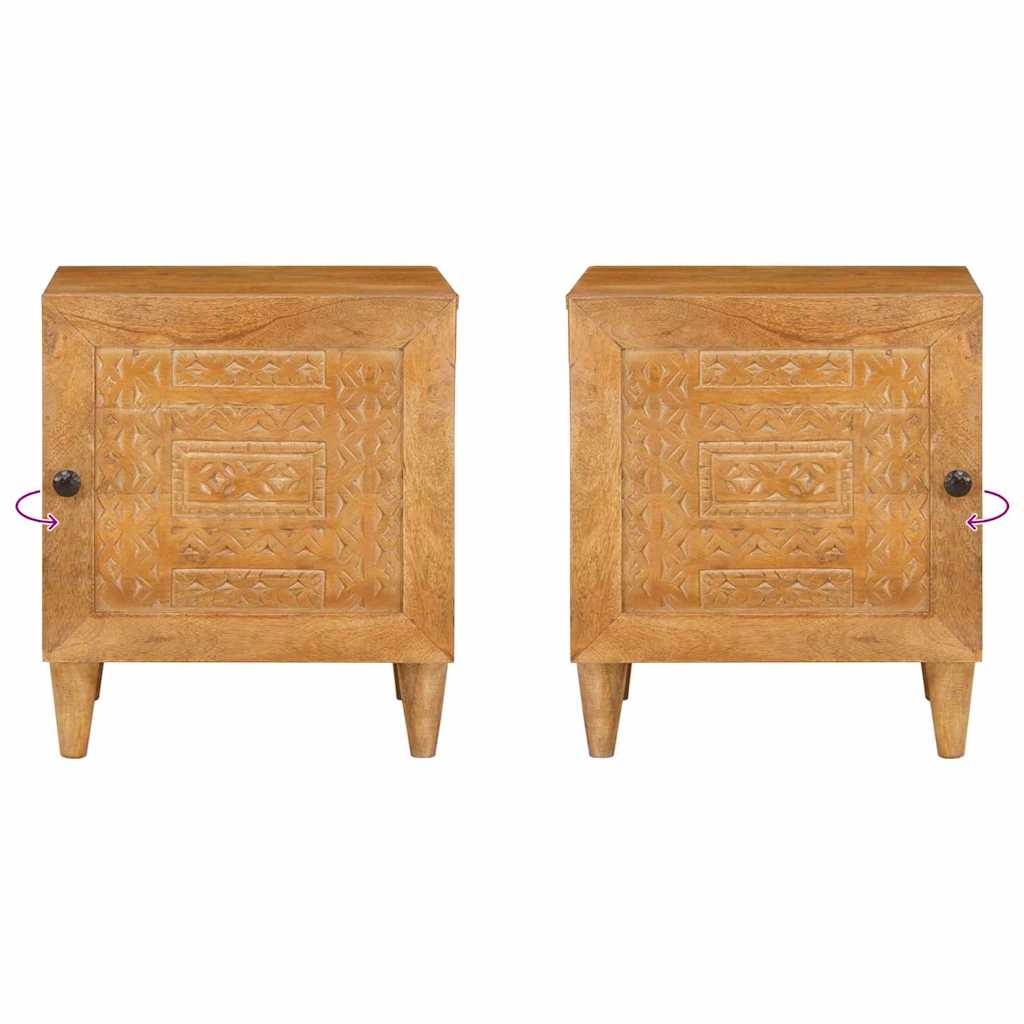 vidaXL Κομοδίνο 2 τμχ. Ανοιχτό καφέ 80 x 50 x 40 cm Επεξεργασμένο Ξύλο