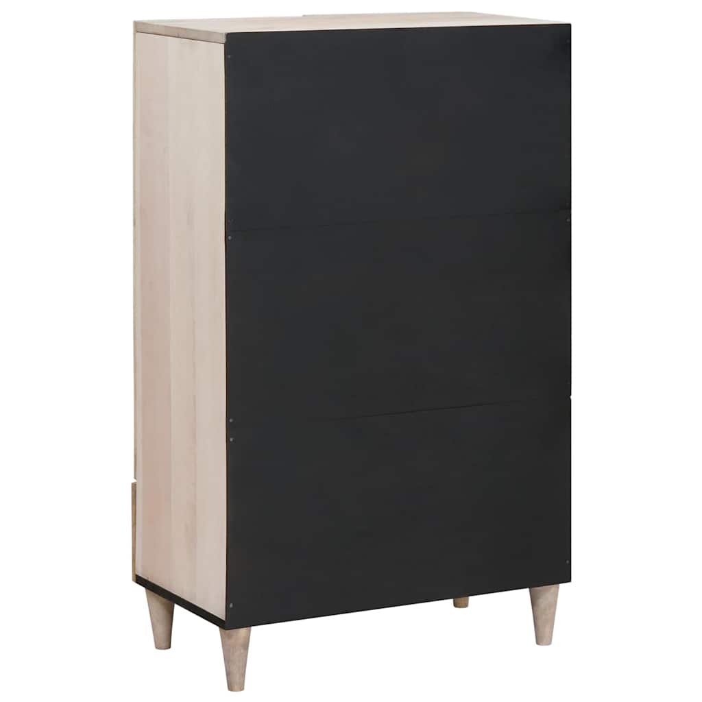 vidaXL Highboard Λευκό 60 x 33 x 100 εκ. Μασίφ ξύλο μάνγκο