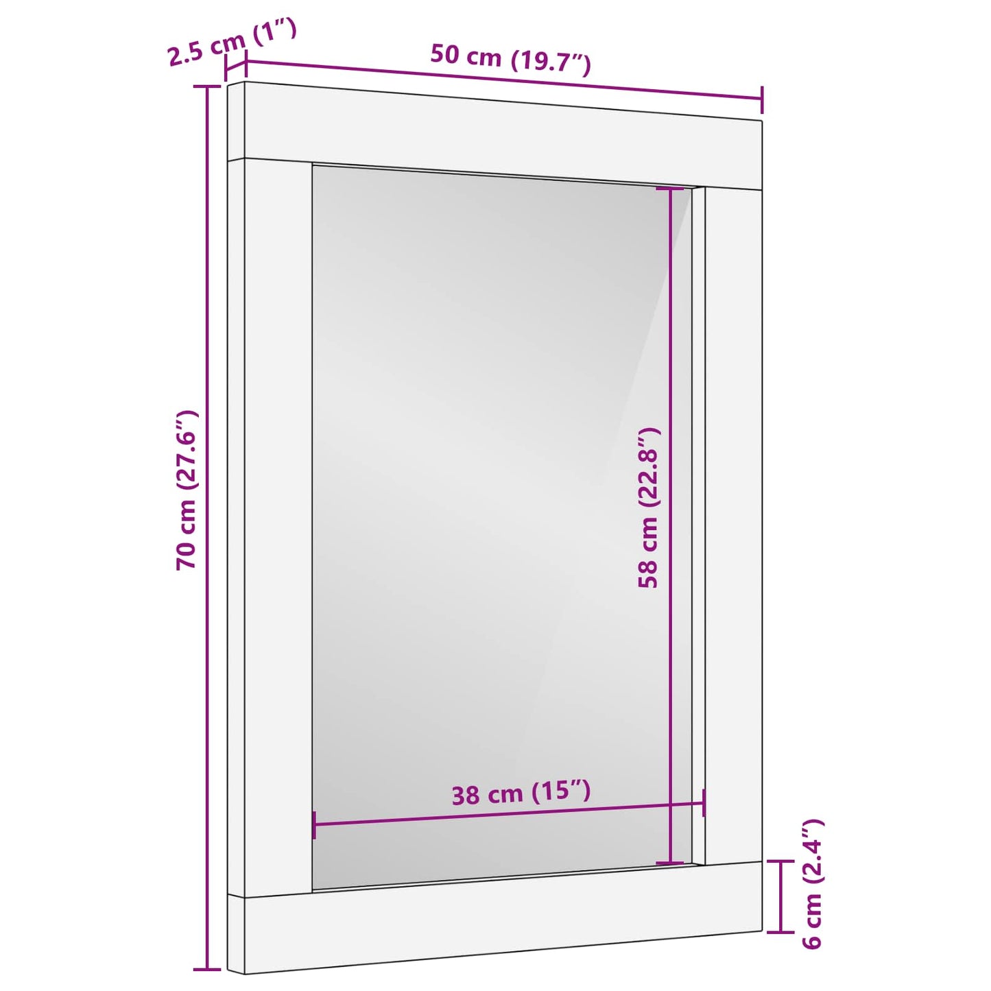 vidaXL Καθρέφτης Μπάνιου με αποθήκευση Artisan Oak 50 x 70 x 2,5 εκ