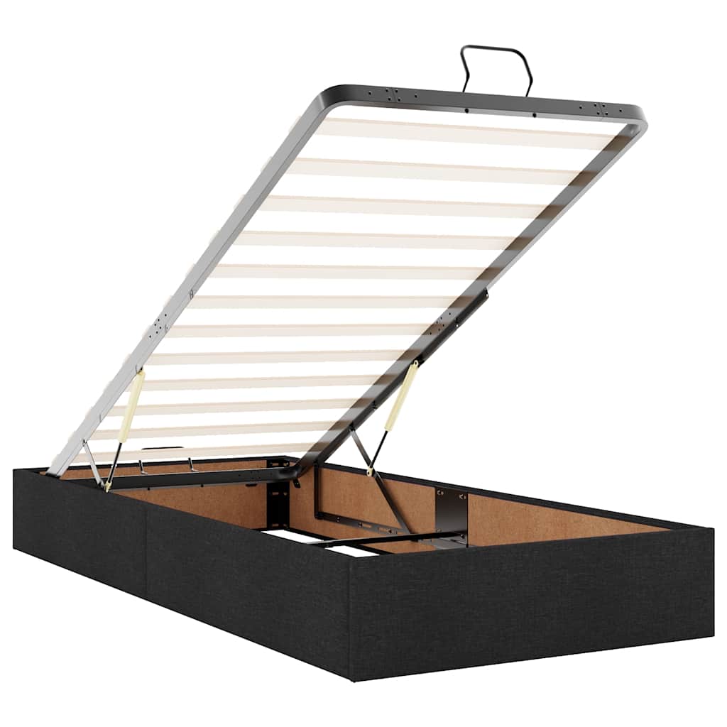 vidaXL Οθωμανικό κρεβάτι με στρώμα Μαύρο 90x190cm Ύφασμα