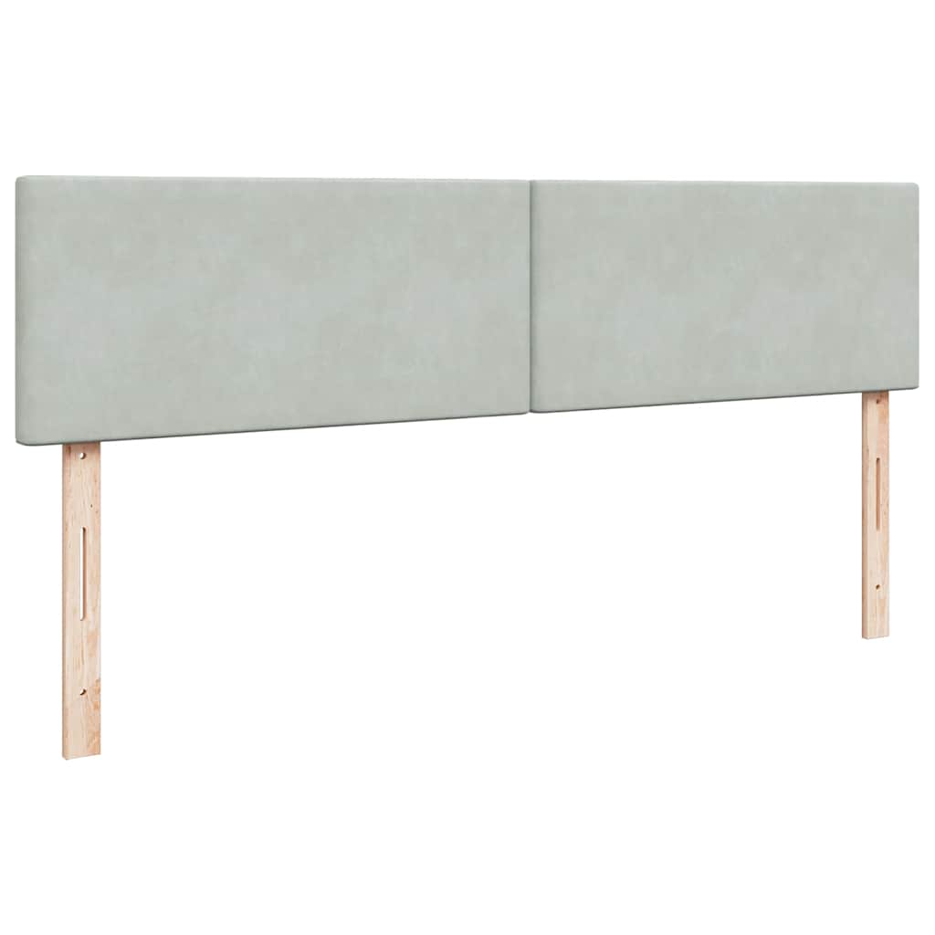 vidaXL Οθωμανικό κρεβάτι με στρώμα ανοιχτό γκρι 160x200cm Velvet