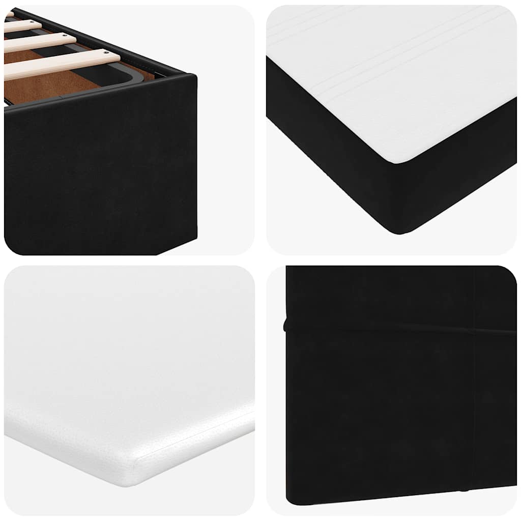 vidaXL Οθωμανικό κρεβάτι με στρώμα Μαύρο 120x200cm Velvet