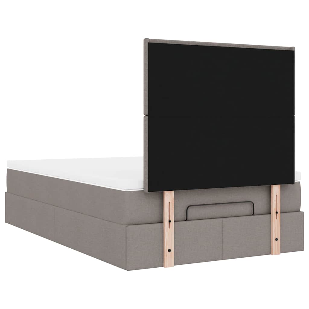 vidaXL Οθωμανικό κρεβάτι με στρώμα Taupe 120x190 cm Ύφασμα