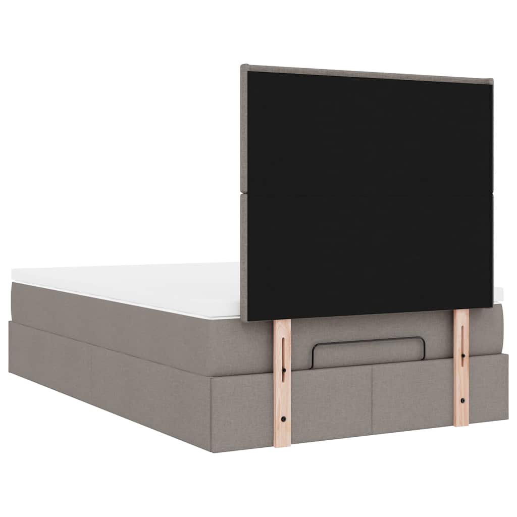 vidaXL Οθωμανικό κρεβάτι με στρώμα Taupe 120x200cm ύφασμα