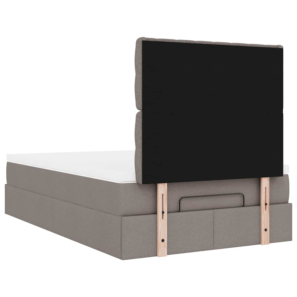 vidaXL Οθωμανικό κρεβάτι με στρώμα Taupe 120x200cm ύφασμα