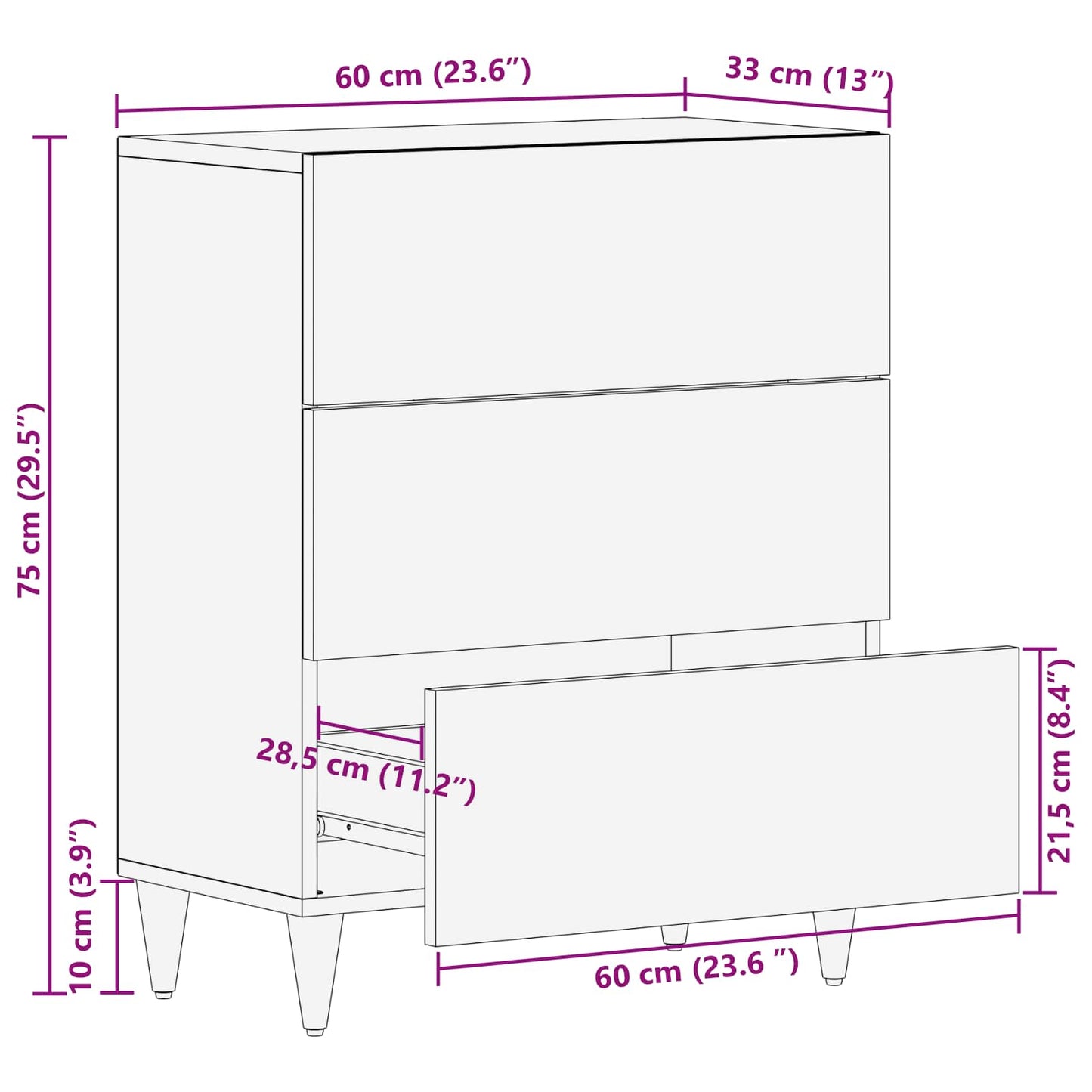 vidaXL Ντουλάπες Αποθήκευσης Πολύχρωμο 60 x 33,5 x 75 εκ.